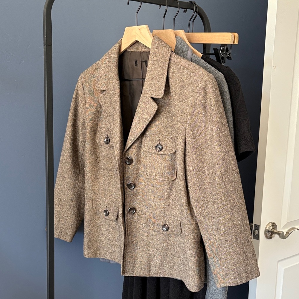 Classic Brown Wool Blend Blazer